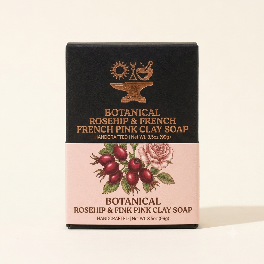 Rosehip & French Pink Clay Botanical Bar | Rejuvenating & Gentle Detox