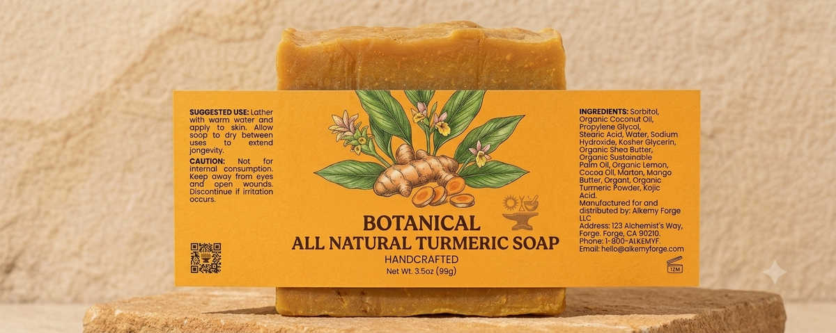 All Natural Turmeric Botanical Soap Bar