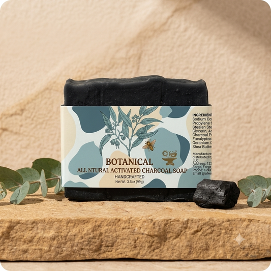 All Natural Activated Charcoal Botanical Soap Bar